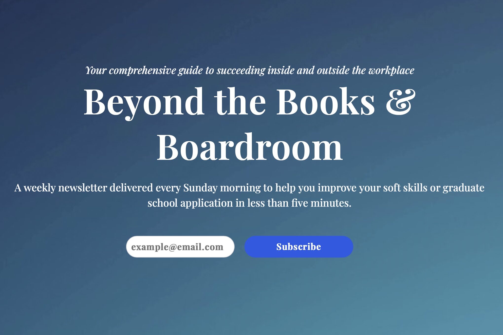Beyond the Books & Boardroom newsletter